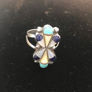Zuni Native American Sterling Silver Ring